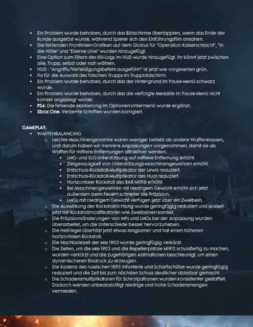 Battlefield 1 Patch hat ein 16 Seiten langes Changelog 9 file page9