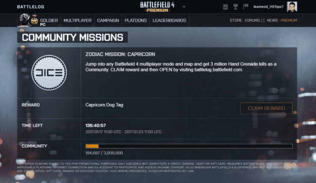 bf4 Capricorn Dog Tag