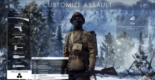 bf1 Specilizations assualt