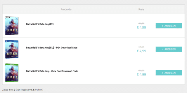 buy battlefield v beta key