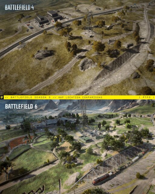 Battlefield 6: Golmud Railway - DICE bringt den BF4-Klassiker gigantisch zurück (inkl. Bildvergleich) 7 Battlefield 6 Battlefield 4 Golmud Railway vergleich 2