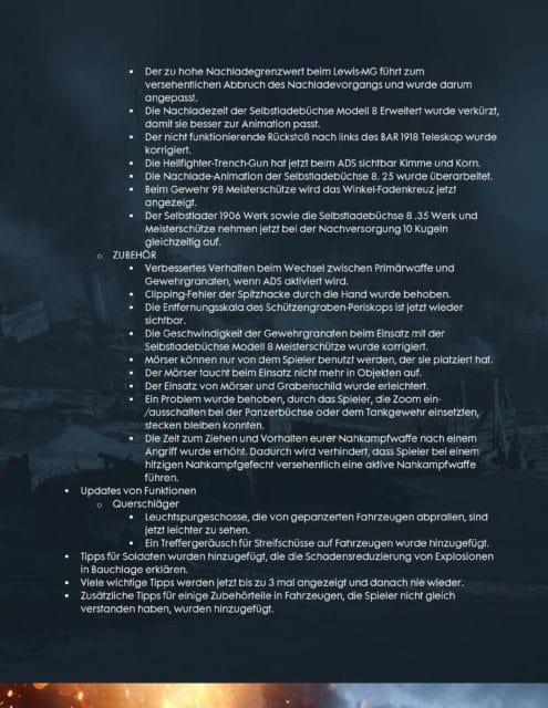 Battlefield 1 Patch hat ein 16 Seiten langes Changelog 11 file page11