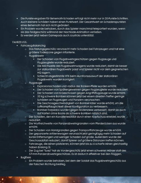 Battlefield 1 Patch hat ein 16 Seiten langes Changelog 12 file page12