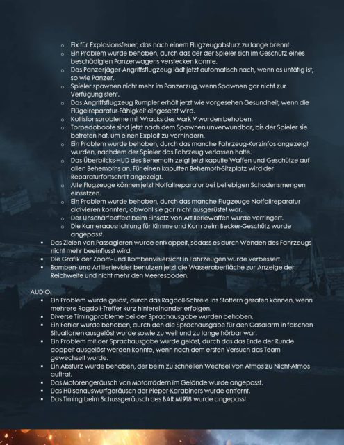 Battlefield 1 Patch hat ein 16 Seiten langes Changelog 13 file page13