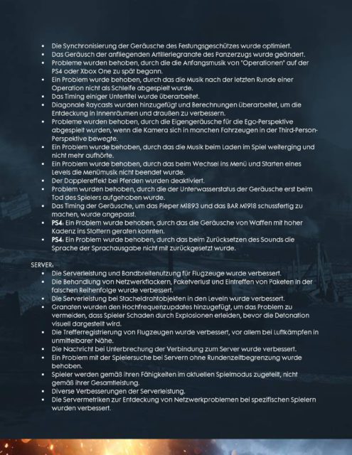 Battlefield 1 Patch hat ein 16 Seiten langes Changelog 14 file page14