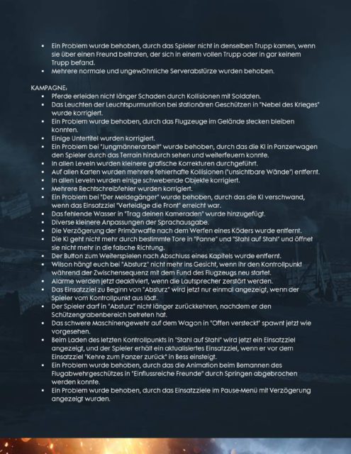Battlefield 1 Patch hat ein 16 Seiten langes Changelog 15 file page15