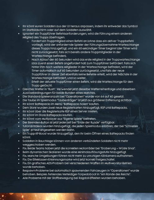 Battlefield 1 Patch hat ein 16 Seiten langes Changelog 3 file page3