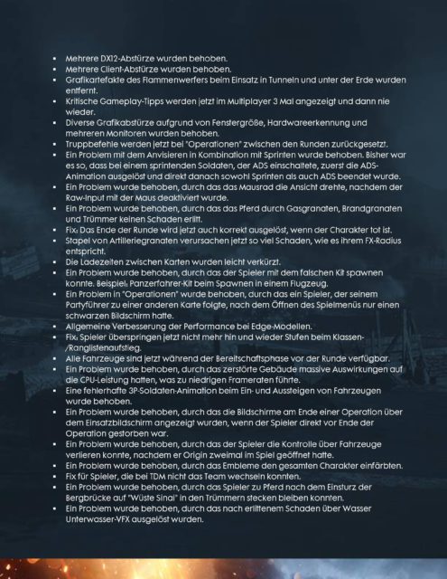 Battlefield 1 Patch hat ein 16 Seiten langes Changelog 5 file page5