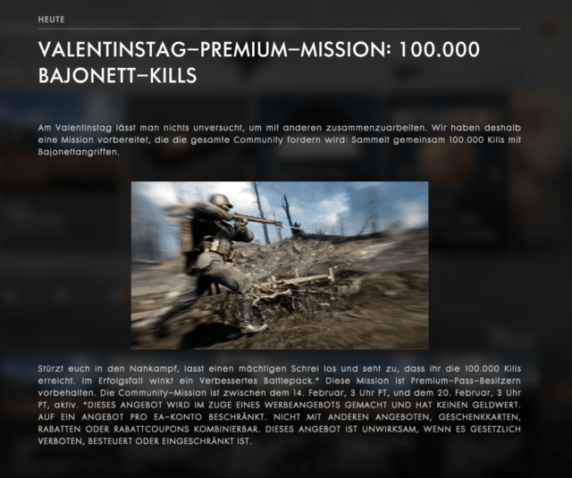 Battlefield 1 Valentine's Mission für Premium Pass Besitzer gestartet 2 Battlefield 1 Valentines Mission