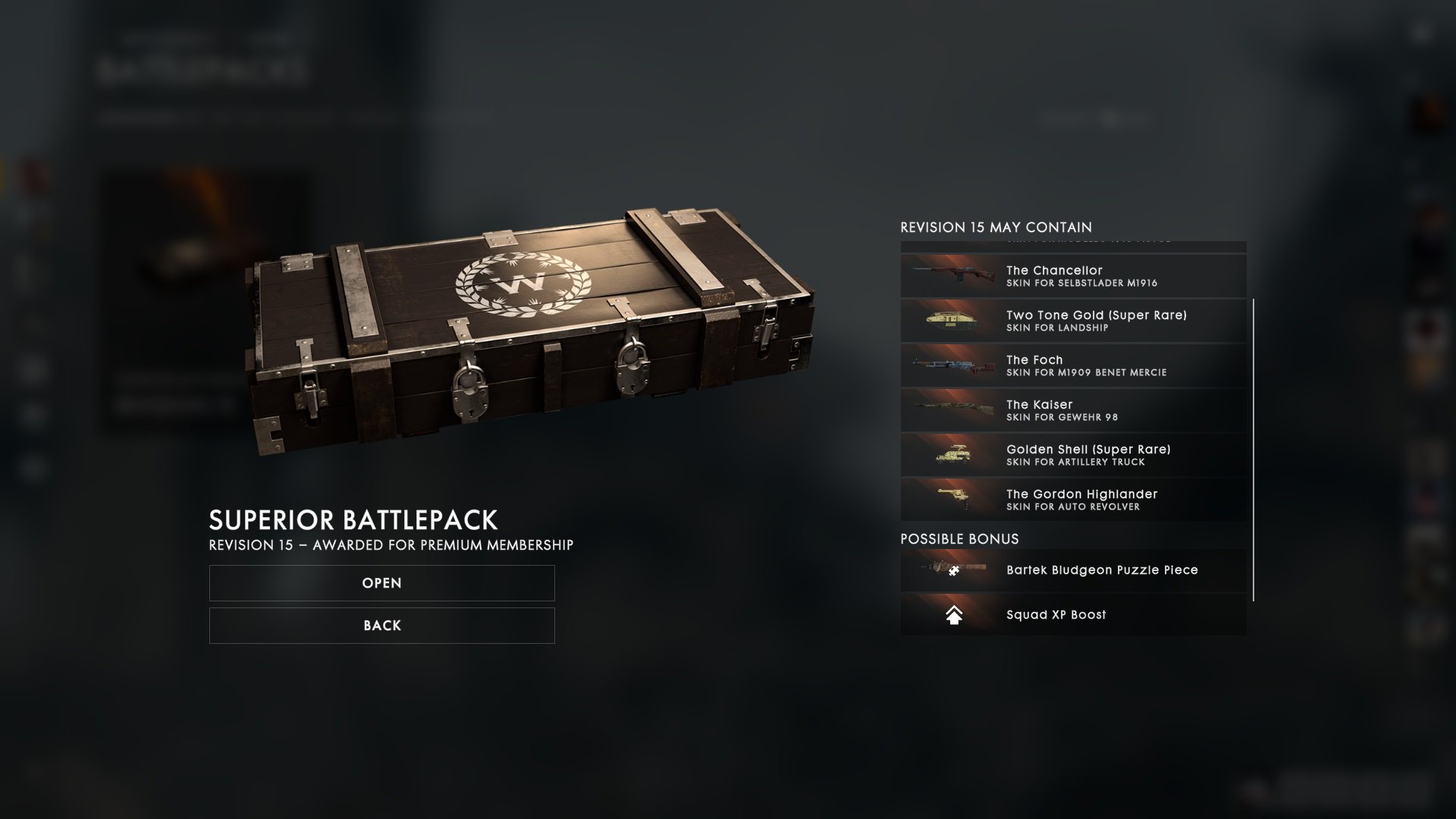 DICE hat die Battlefield 1 Battlepacks in Revision 15 & nächstes Premium Battlepack veröffentlicht 2 Battlefield 1 Premium Battlepack (Februar 2017)