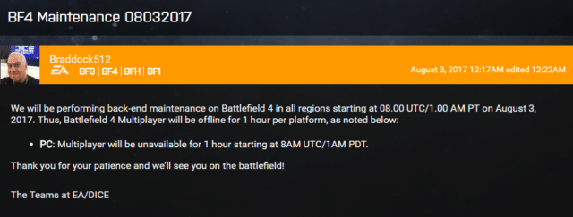 bf4 wartung